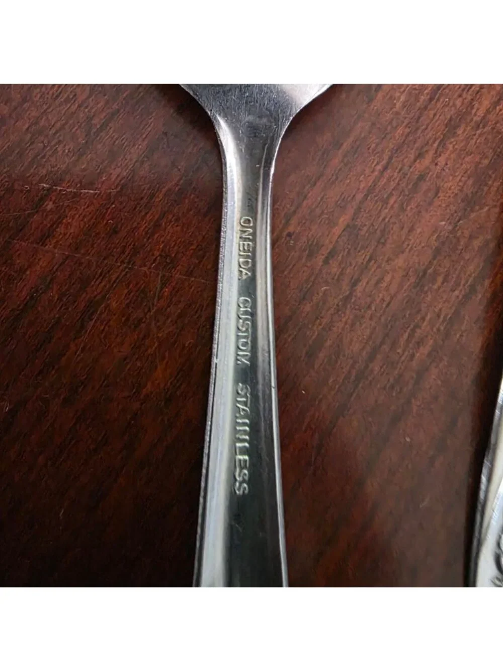 Oneida Custom Stainless Fork & Spoon Set With Rose Pattern